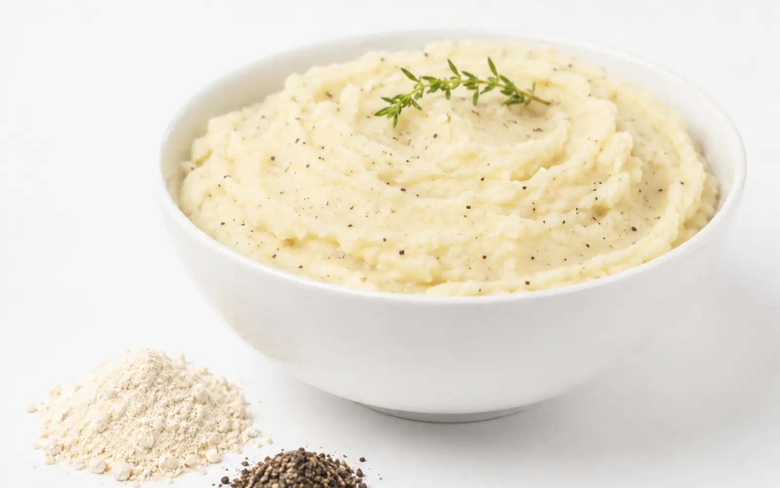 Black pepper and garlic instant mashed potato