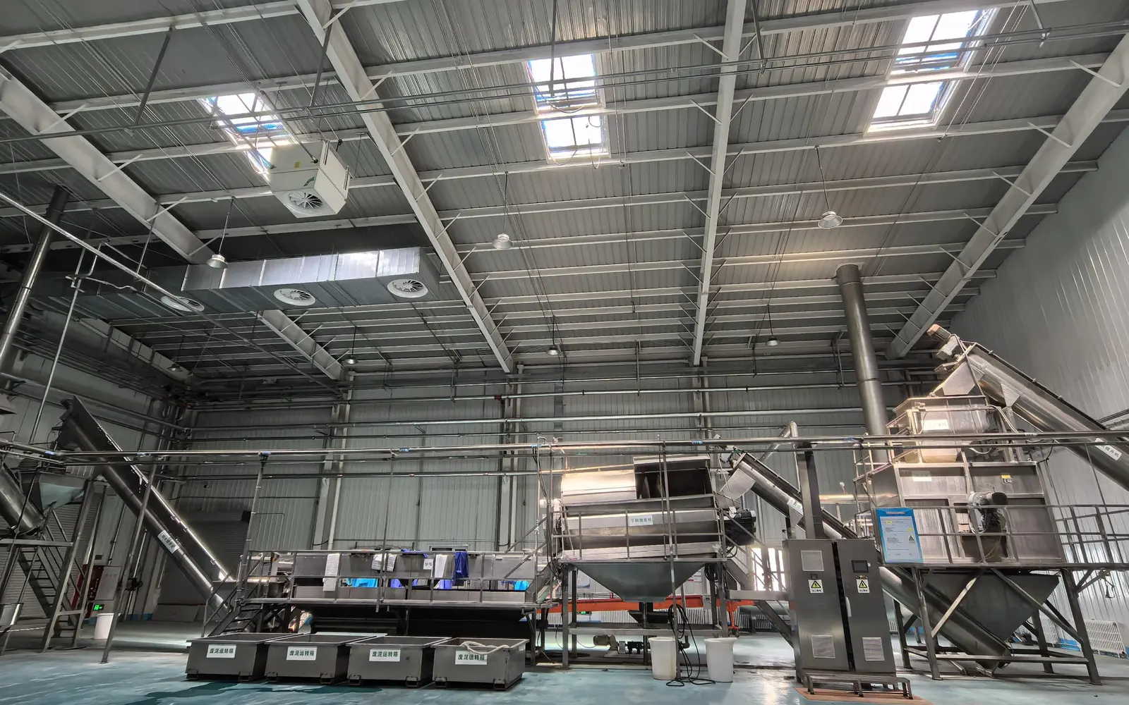 Industrial potato processing and sorting equipment